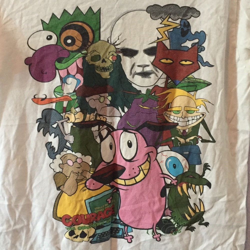 Courage the cowardly dog white T